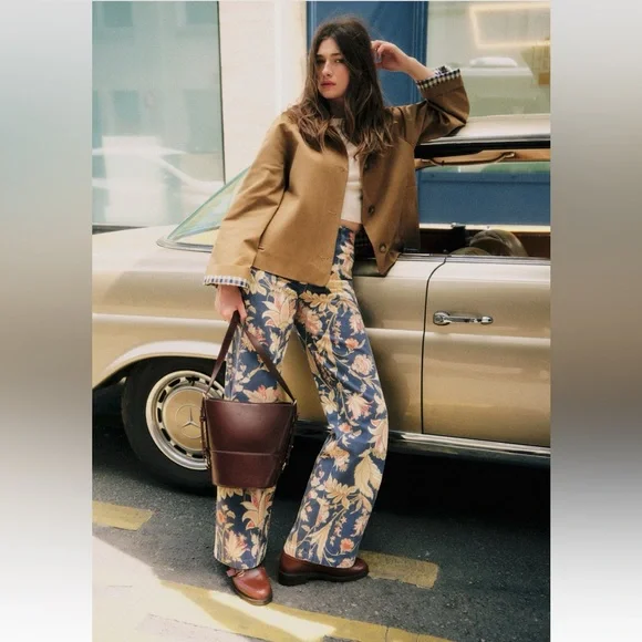 Sézane The Wide Leg Trouser- Never Ending Summer Print - Picture 2 of 6